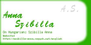 anna szibilla business card